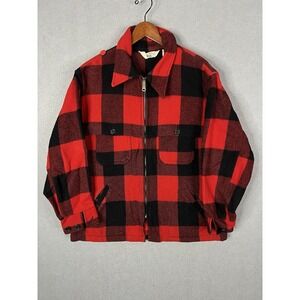 Vintage Woolrich Jacket 1970s Men's Large Plaid Buffalo Flannel Vtg 70s